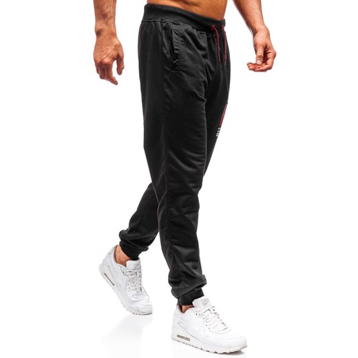Spodnie męskie dresowe joggery czarne Denley MK02  Denley 2XL  okazja 
