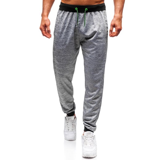Spodnie dresowe joggery męskie szare Denley YY002  Denley L  okazyjna cena 