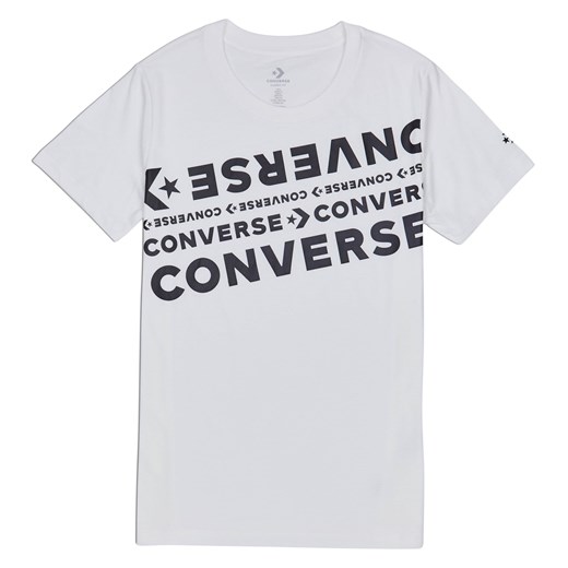 Bluzka damska Converse w stylu młodzieżowym biała z okrągłym dekoltem 