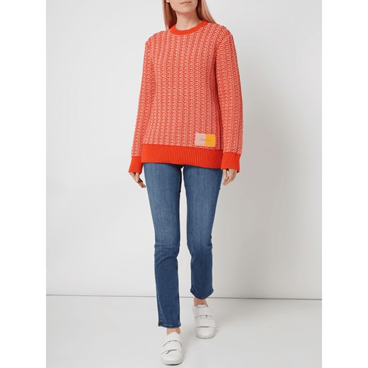 Calvin Klein sweter damski bez wzorów z okrągłym dekoltem 