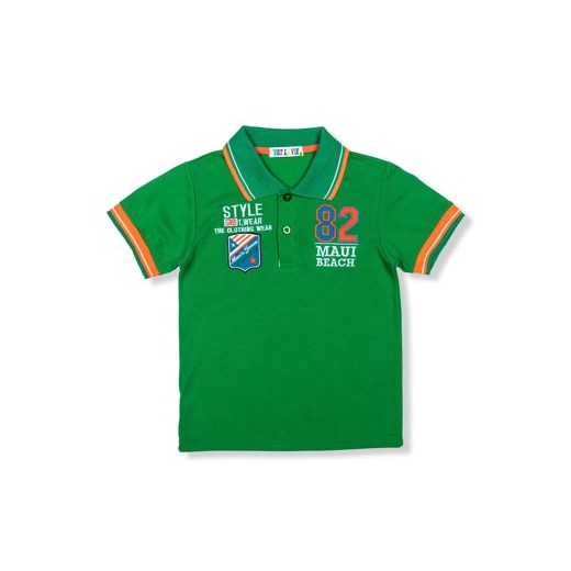 Koszulka dziecięca polo z nadrukiem KS024 - zielona