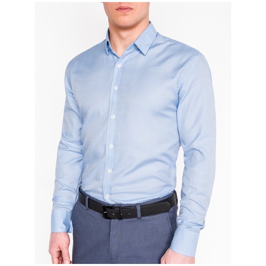 Koszula męska elegancka z długim rękawem K408 - błękitna