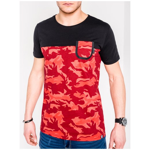 T-shirt męski z nadrukiem S1007 - czerwonymoro