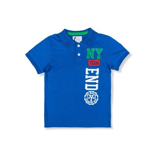 Koszulka dziecięca polo z nadrukiem KS027 - niebieska