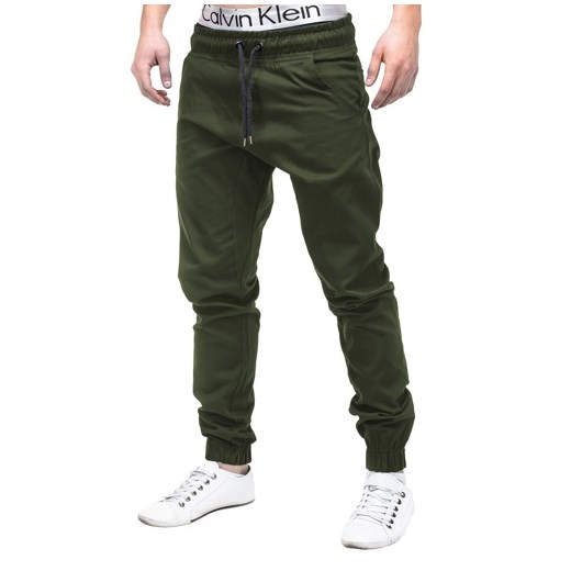 Spodnie męskie joggery P205 - zielone