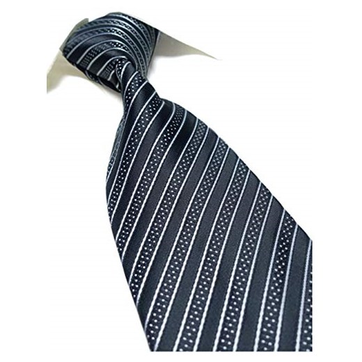 Wyjątkowo długa w paski krawat Czarny poliester paski XL mężczyzn krawat z mikrofibry