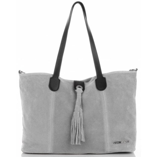 Vittoria Gotti shopper bag zamszowa z frędzlami 