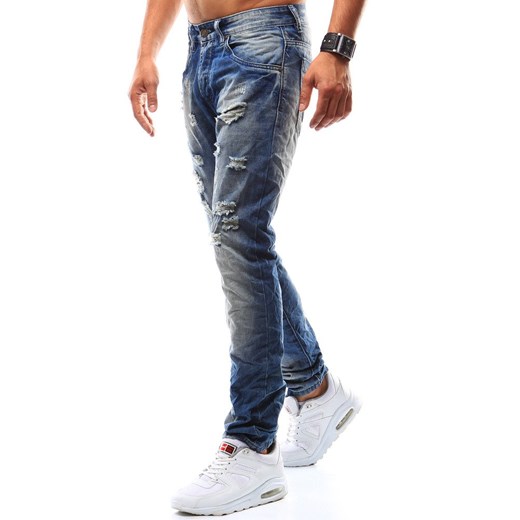 Spodnie jeansowe męskie niebieskie (ux0938)