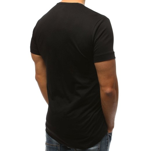 T-shirt męski czarny Dstreet z krótkim rękawem jesienny 