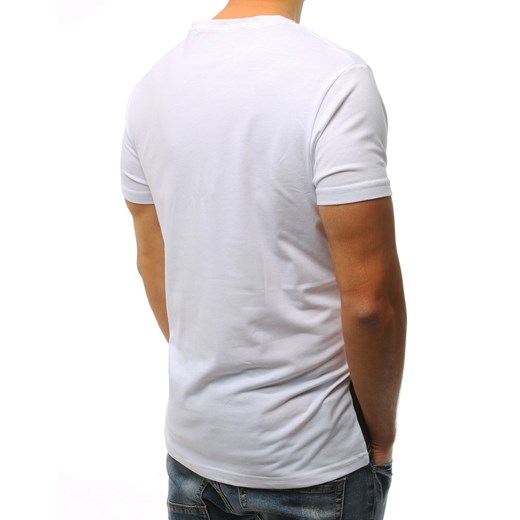 Dstreet t-shirt męski biały z krótkim rękawem młodzieżowy 