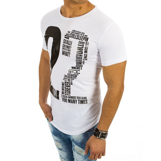 T-shirt męski z nadrukiem biały (rx2070)