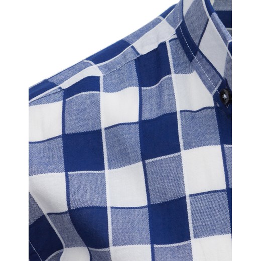 Niebiesko-biała koszula męska w kratę (dx1517)