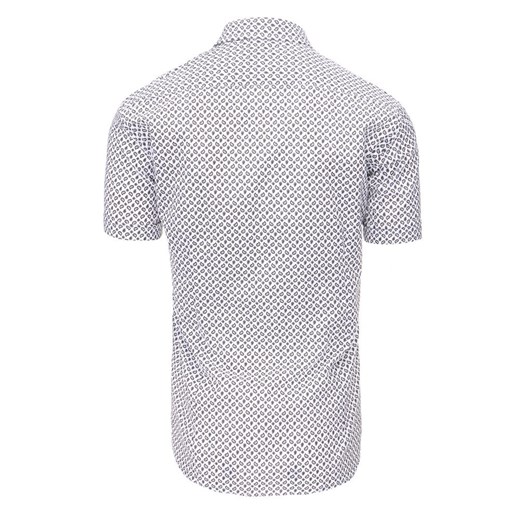 Biała koszula męska we wzory (kx0816)