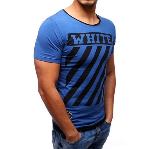 T-shirt męski z nadrukiem niebieski (rx2175)