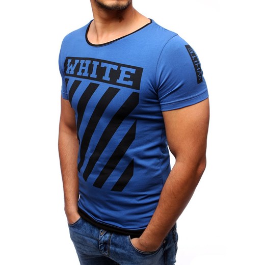T-shirt męski z nadrukiem niebieski (rx2175)