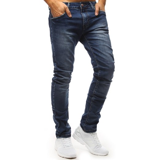 Spodnie jeansowe męskie niebieskie (ux1317)