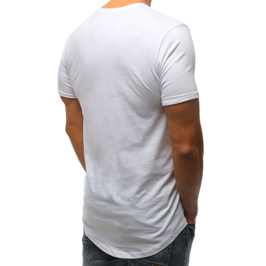 T-shirt męski Dstreet biały na jesień w nadruki 