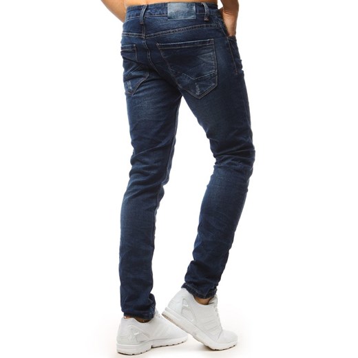 Dstreet jeansy męskie niebieskie z elastanu 