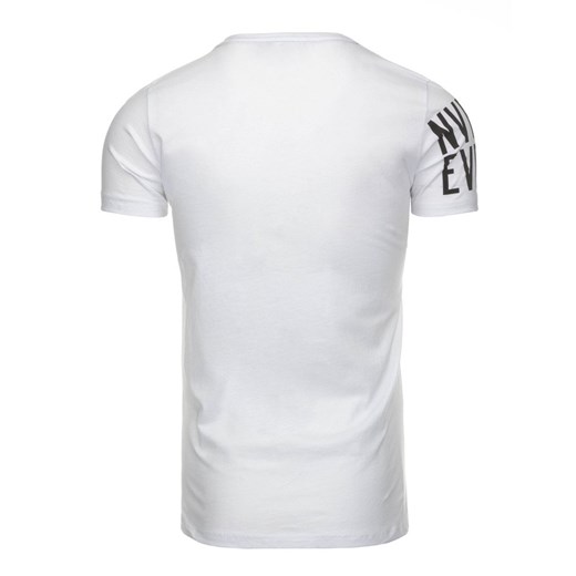 T-shirt męski z nadrukiem biały (rx1957)