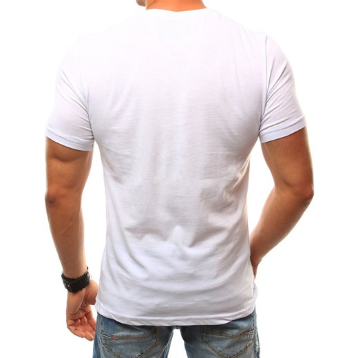 T-shirt męski z nadrukiem biały RX2460