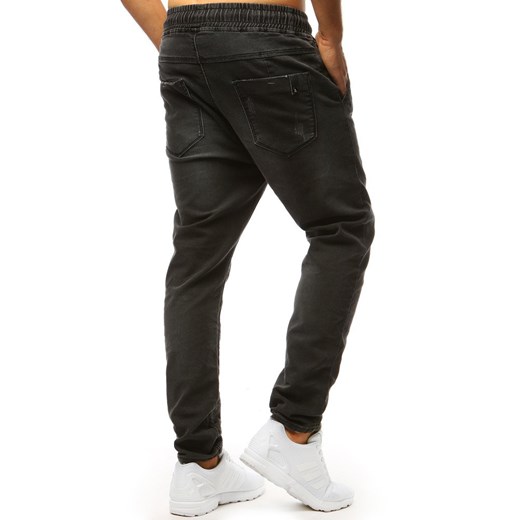 Spodnie joggery jeansowe męskie czarne (ux1343)