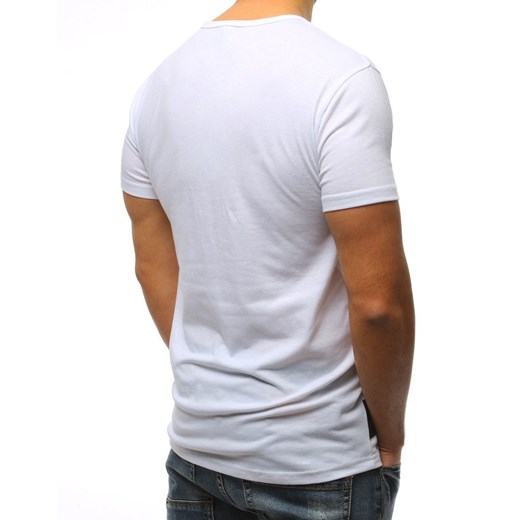 T-shirt męski Dstreet biały z krótkimi rękawami 