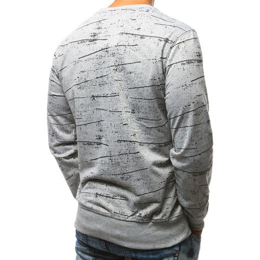 Bluza męska z nadrukiem szara (bx3550)