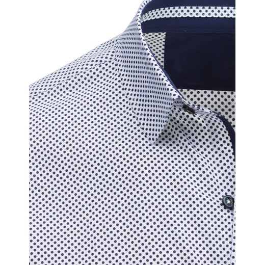 Koszula męska elegancka we wzory biała (dx1509)