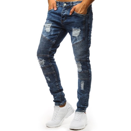 Spodnie jeansowe męskie niebieskie (ux1364)