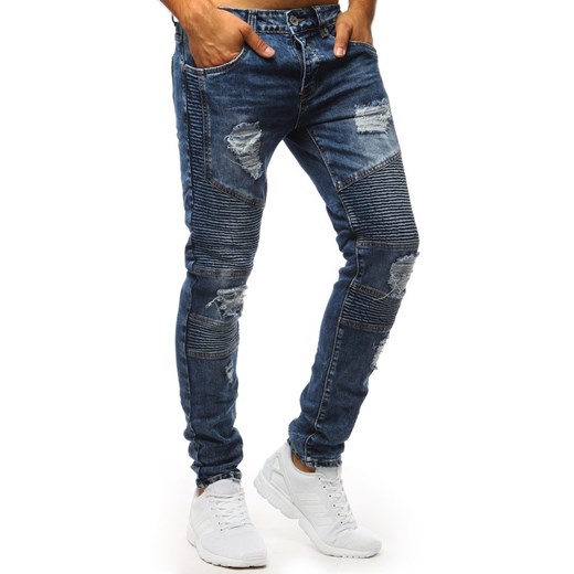 Spodnie jeansowe męskie niebieskie (ux1364)