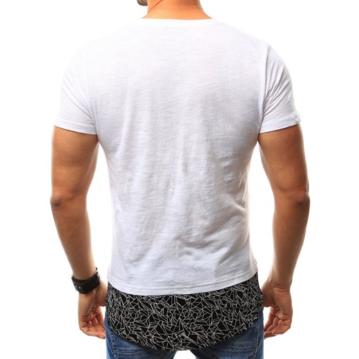T-shirt męski z nadrukiem biały (rx2349)