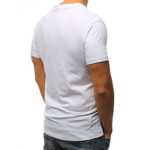 Dstreet t-shirt męski z krótkim rękawem biały na wiosnę 