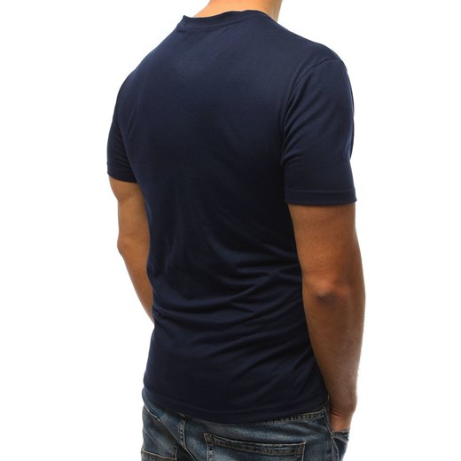 T-shirt męski Dstreet z krótkim rękawem niebieski z bawełny 