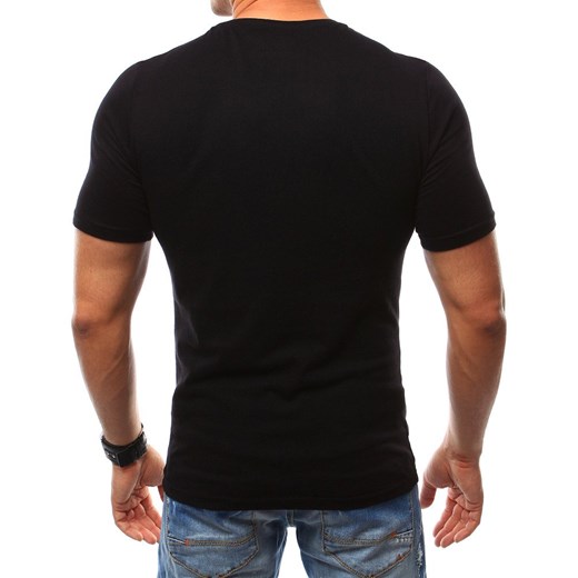 T-shirt męski z nadrukiem czarny RX2481