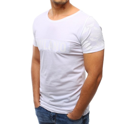 T-shirt męski z nadrukiem biały (rx1960)