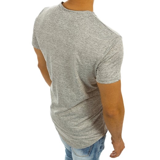 T-shirt męski z nadrukiem szary (rx2133)