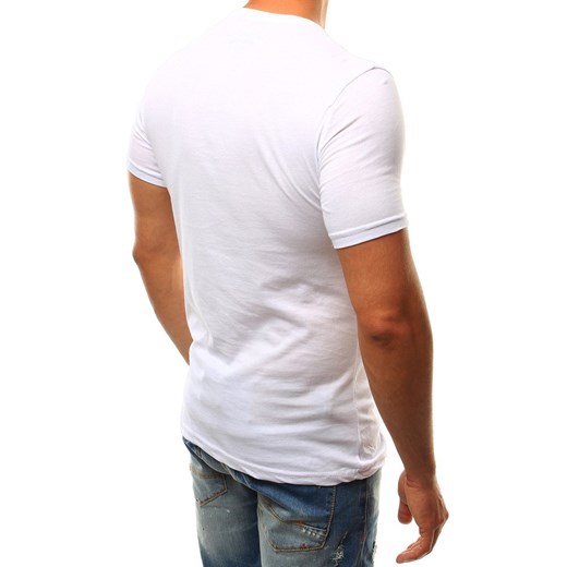 T-shirt męski z nadrukiem biały RX2482