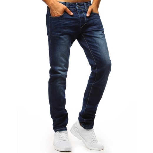 Spodnie jeansowe męskie niebieskie (ux1355)