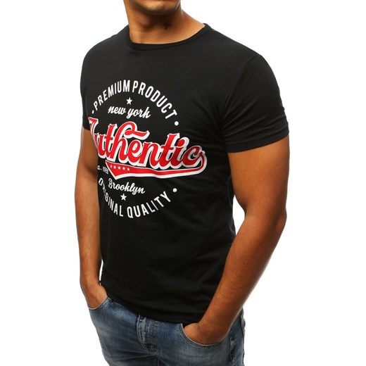 T-shirt męski z nadrukiem czarny (rx2964)