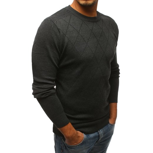 Dstreet sweter męski jesienny czarny 