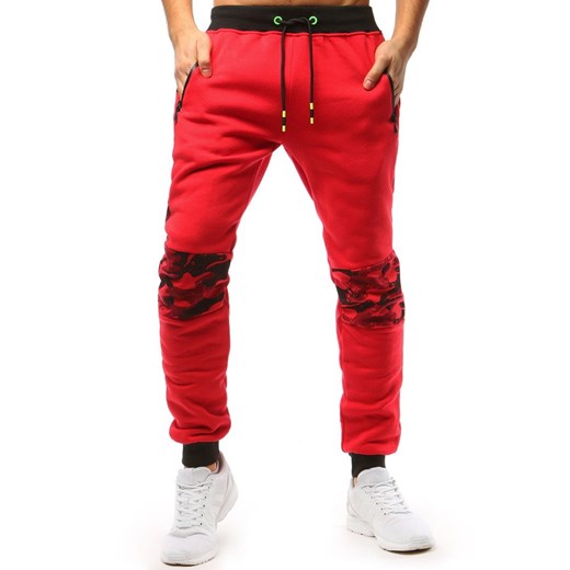 Spodnie męskie czerwone Dstreet w sportowym stylu 