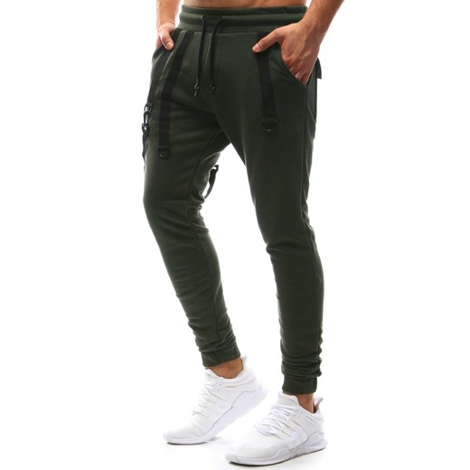 Spodnie męskie joggery khaki (ux1143)