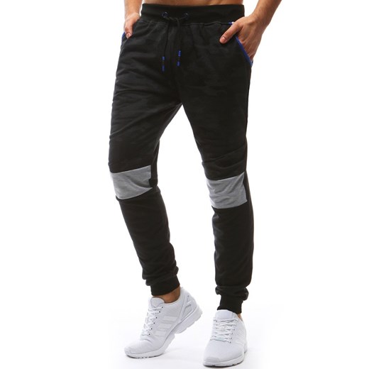 Spodnie męskie dresowe camo czarne (ux1214)