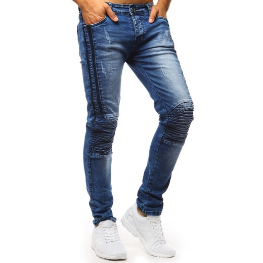 Spodnie jeansowe męskie niebieskie (ux1348)