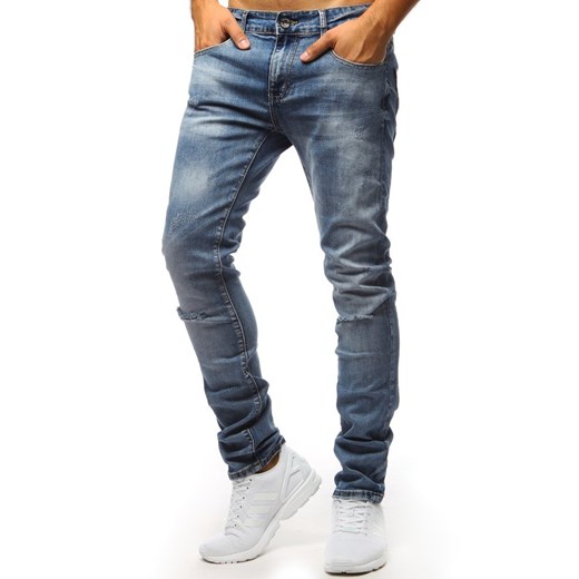 Spodnie jeansowe męskie niebieskie (ux1303)