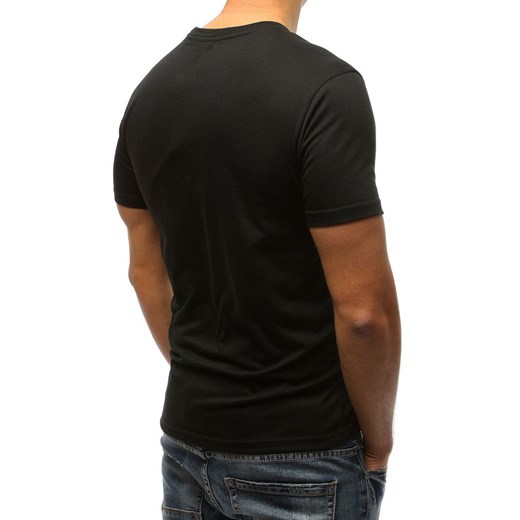 T-shirt męski Dstreet czarny bawełniany z krótkim rękawem 