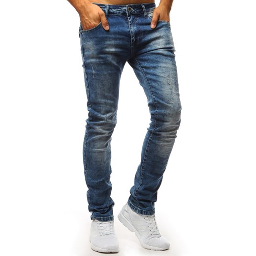 Spodnie jeansowe męskie niebieskie (ux1369)