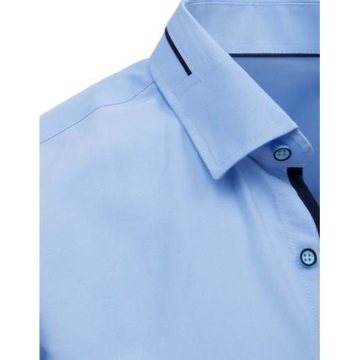 Dstreet koszula męska z kołnierzykiem button down niebieska elegancka z długim rękawem 