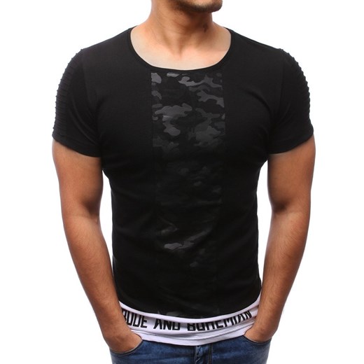 T-shirt męski z nadrukiem czarny (rx2187)