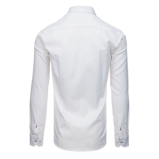 Biała koszula męska Dstreet elegancka bez wzorów 